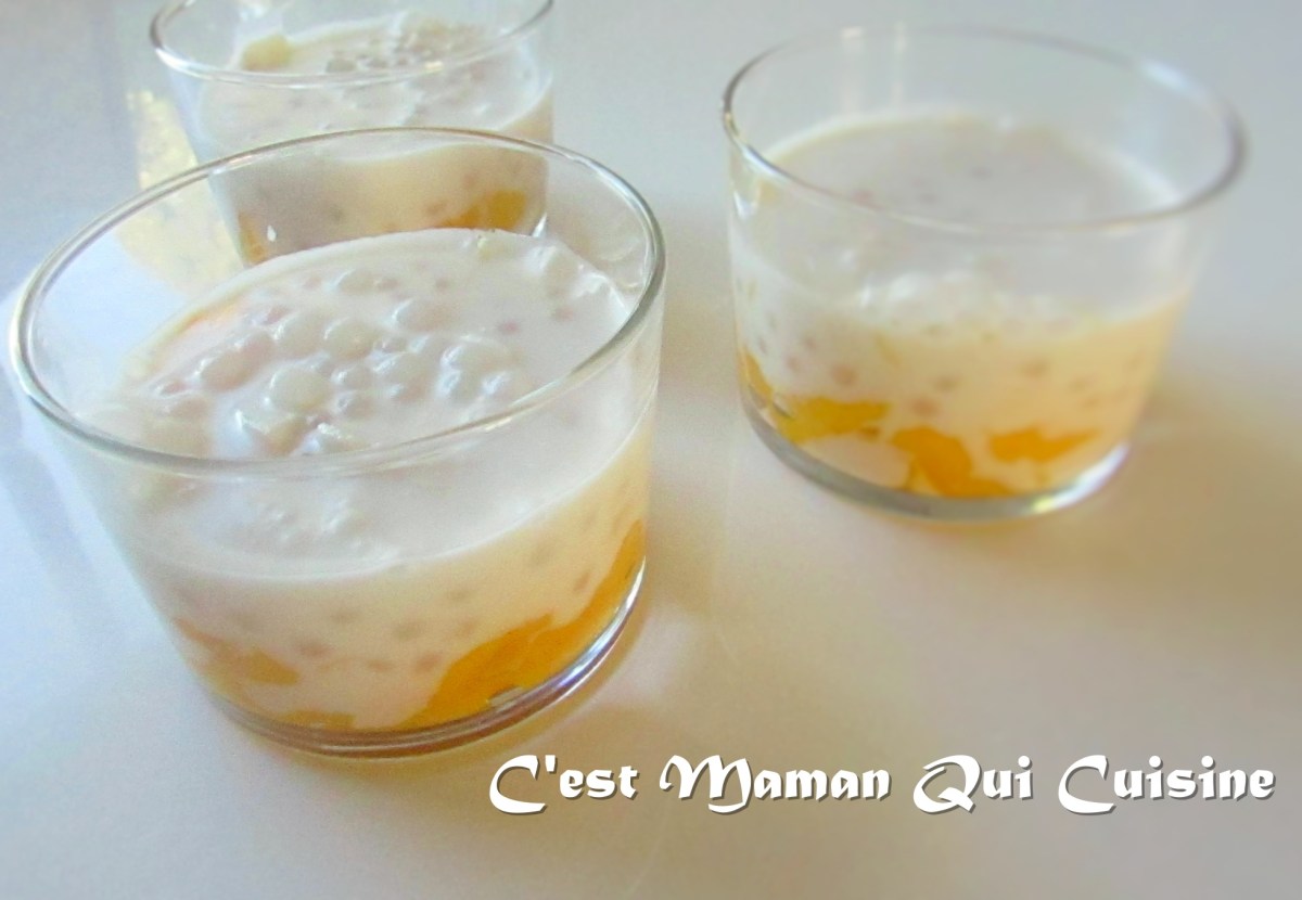 Perles de Tapioca au lait de coco sur lit de Mangue – C'est Maman Qui